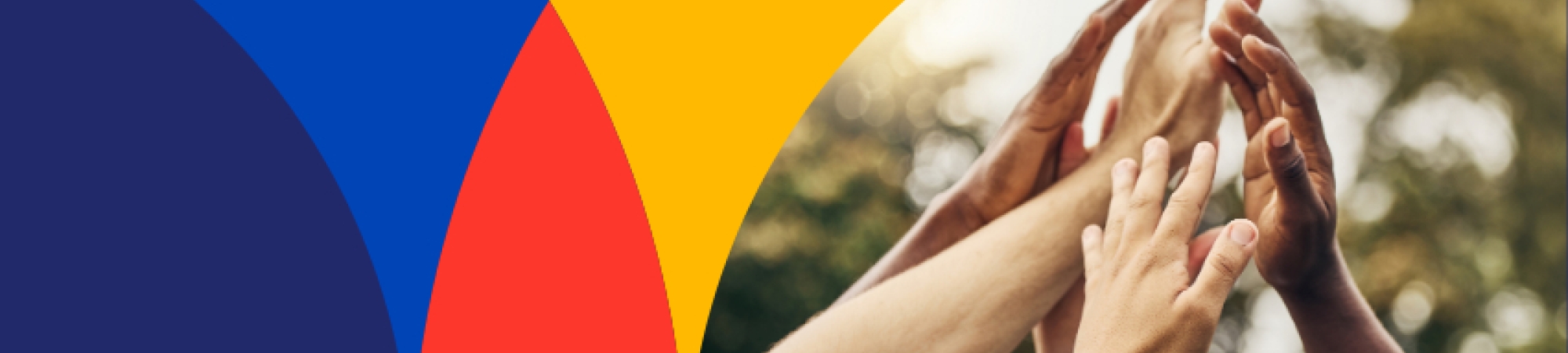 Arms and hands stretched high and brought together